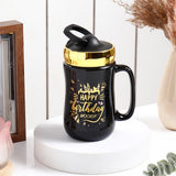 Happy Birthday Ceramic Mug With Lid