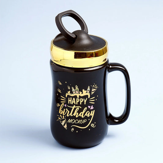 Happy Birthday Ceramic Mug With Lid