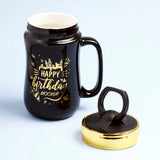 Happy Birthday Ceramic Mug With Lid