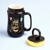 Happy Birthday Celebration Ceramic Mug With Lid