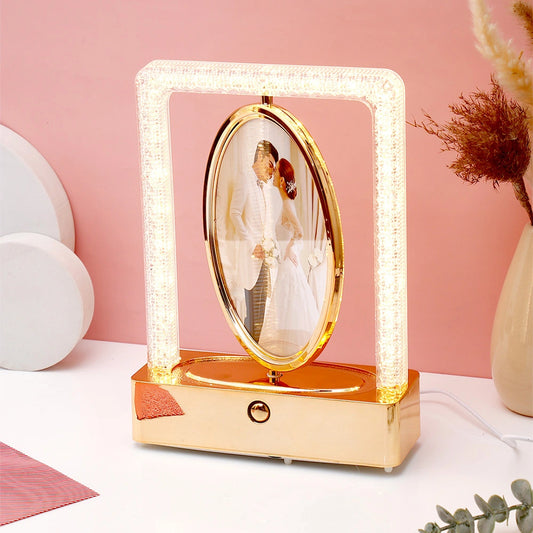 Oval LED Rotating Photo Frame