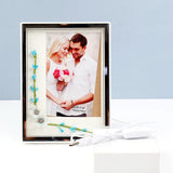Blue Floral LED Photo Frame