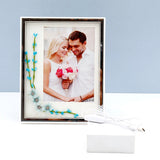 Blue Floral Vine Embellished LED Photo Frame