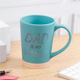 Dad Is My Hero Blue Ceramic Mug