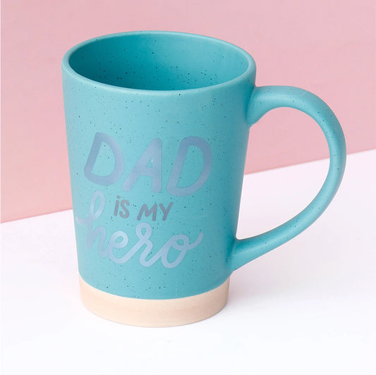 Dad Is My Hero Blue Ceramic Mug