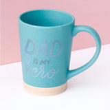 Dad Is My Hero Blue Ceramic Mug