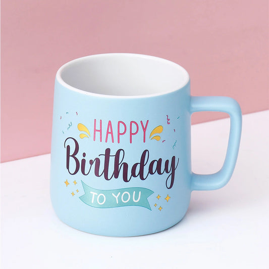 Blue Happy Birthday To You Ceramic Mug