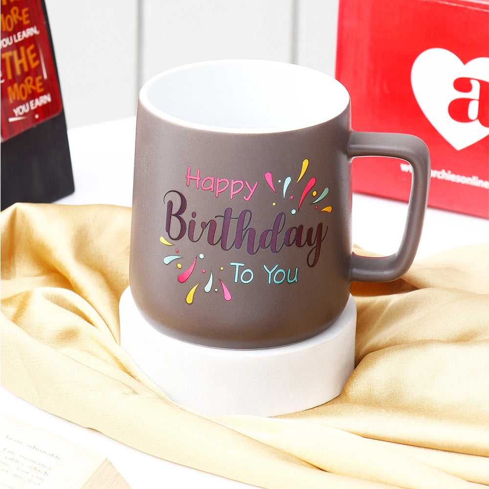 Grey Happy Birthday To You Ceramic Mug