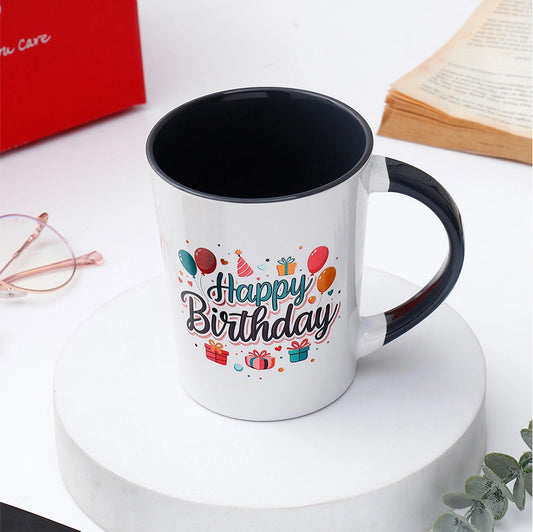 Grey Happy Birthday Ceramic Mug
