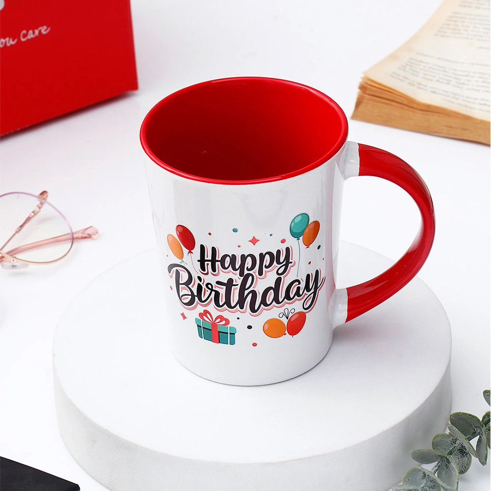 Red Happy Birthday Ceramic Mug
