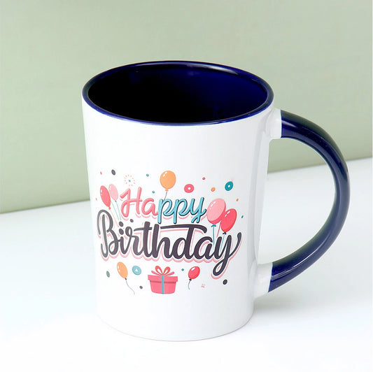 Blue Happy Birthday Ceramic Mug
