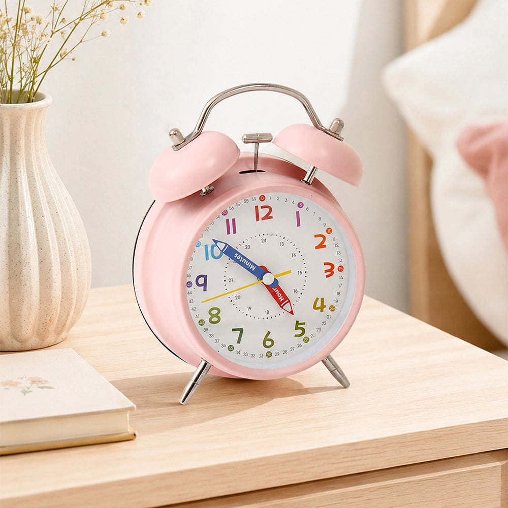 Pink Twin Bell Alarm Clock