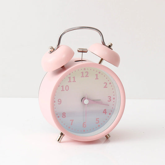 Pastel Pink Twin Bell Alarm Clock