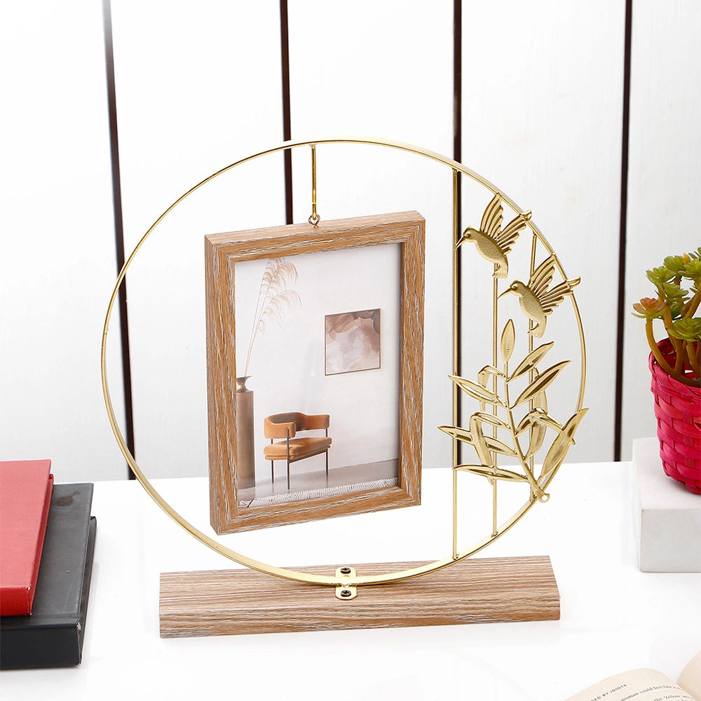Golden Halo Bird Hanging Photo Frame