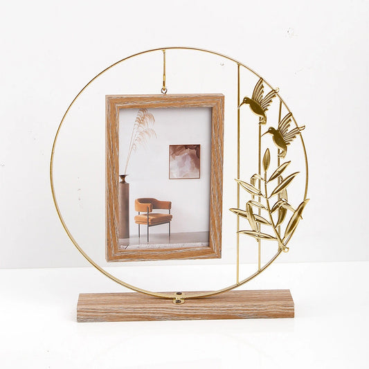 Golden Halo Bird Hanging Photo Frame