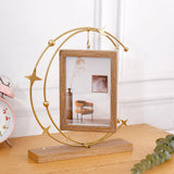 Golden Halo Crescent Moon Hanging Photo Frame