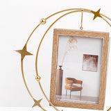 Golden Halo Crescent Moon Hanging Photo Frame
