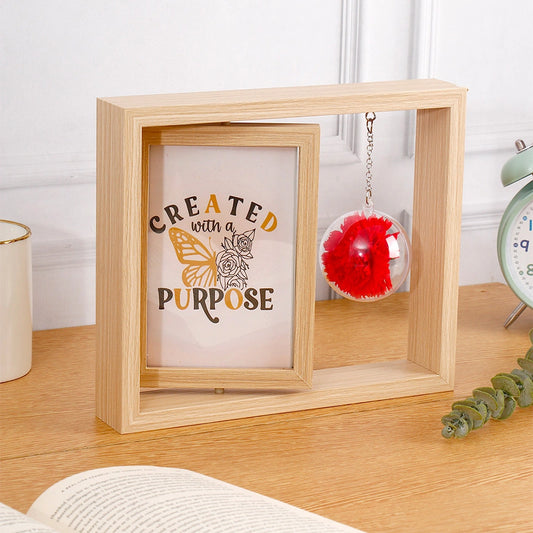 Wooden Box Frame with Hanging Flower Globe