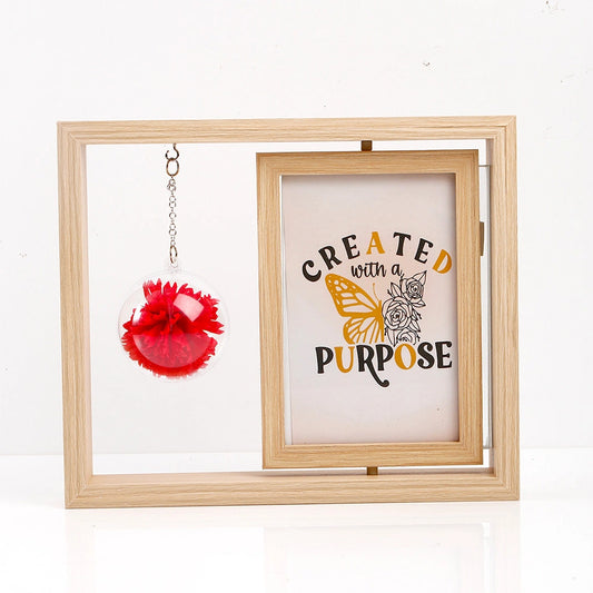 Wooden Box Frame with Hanging Flower Globe