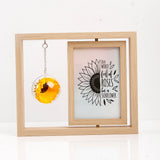 Wooden Box Frame with Hanging Sunflower Globe