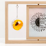 Wooden Box Frame with Hanging Sunflower Globe