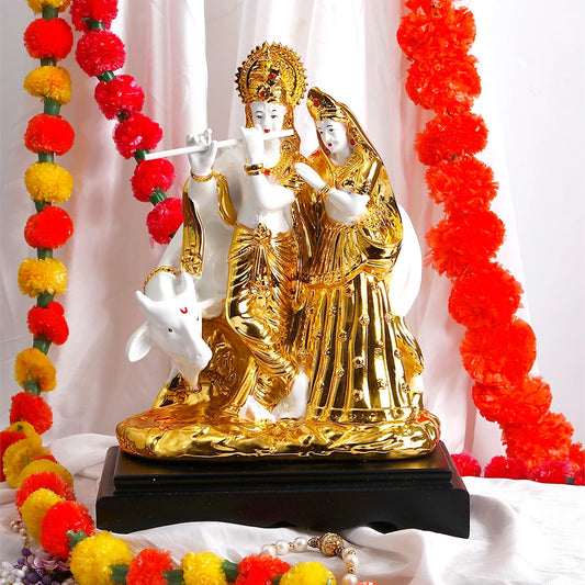 Krishna and Radha Divine Couple Figurine Set