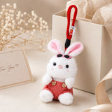 White Bunny Keychain with Black Sunglasses
