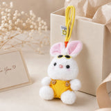 White Bunny Keychain with Yellow Sunglasses