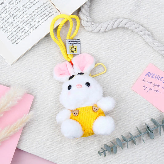 White Bunny Keychain with Yellow Sunglasses
