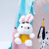 White Bunny Keychain with Yellow Sunglasses