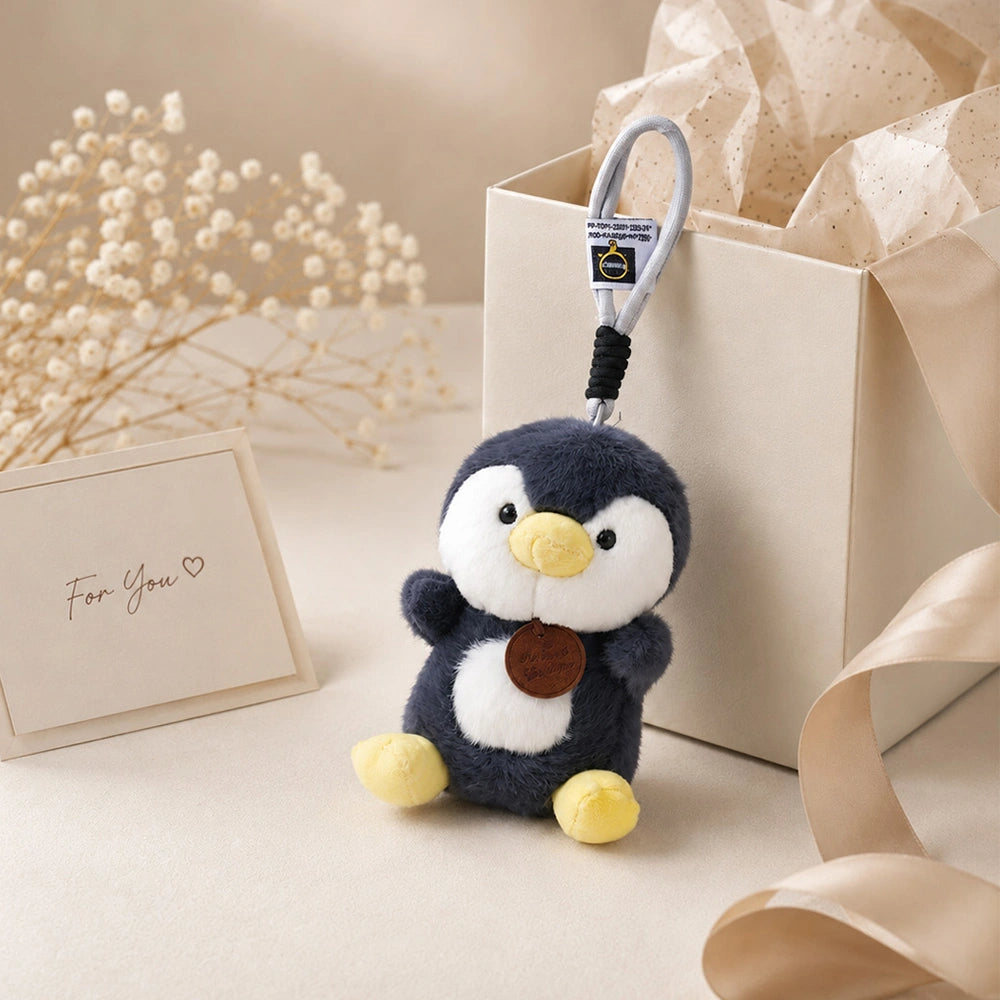 Dark Blue Plush Penguin Keychain
