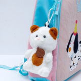 White Plush Bear Keychain with Cord Loop