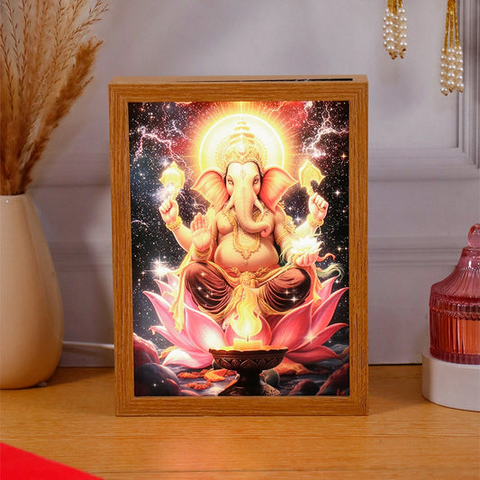 Ganesha Digital Art LED Wall Print Frame