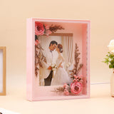 Pink LED Photo Frame with Floral Corners
