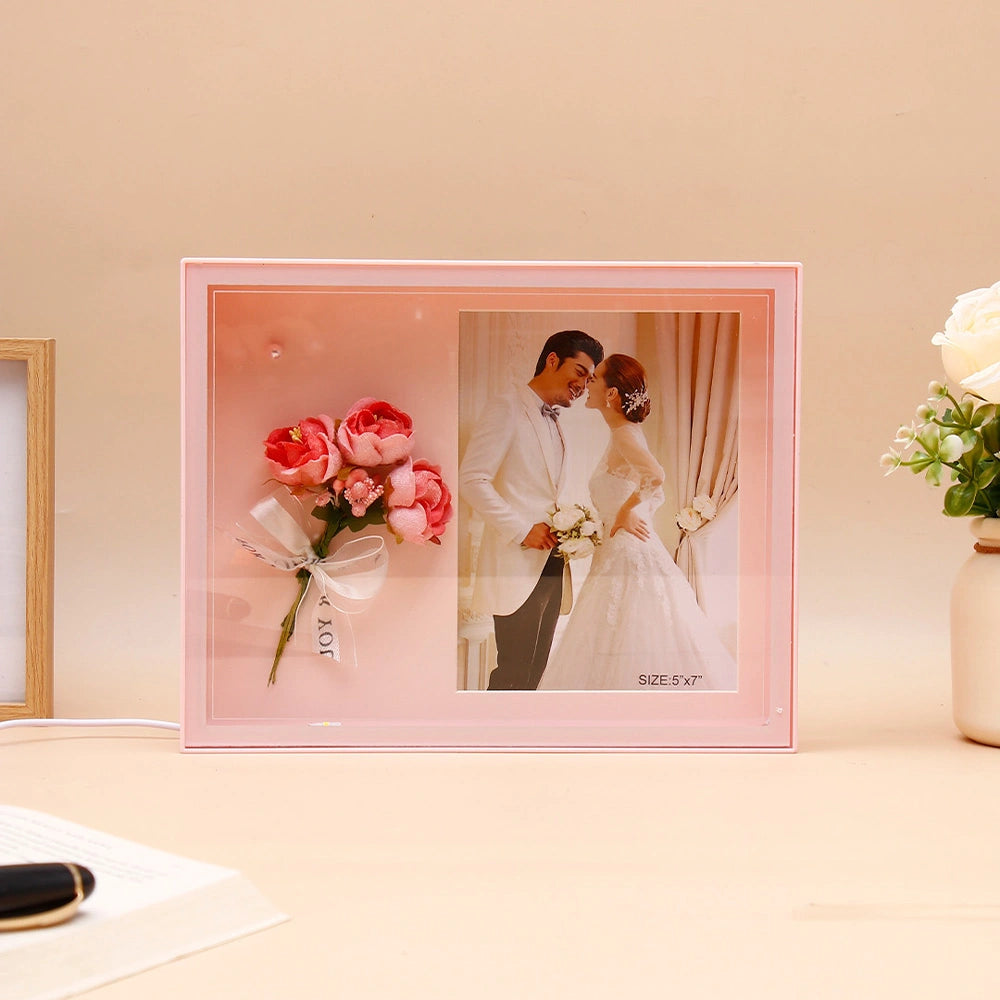LED Photo Frame with Rose Bouquet