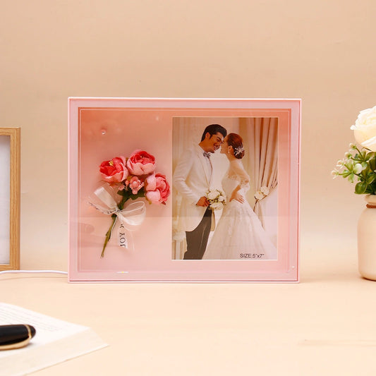 LED Photo Frame with Rose Bouquet