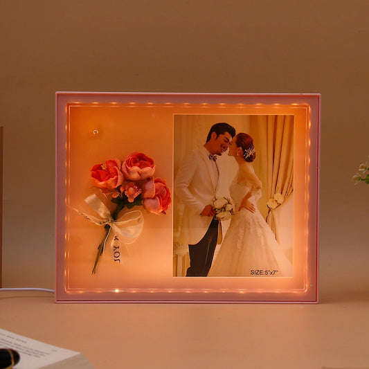 LED Photo Frame with Rose Bouquet