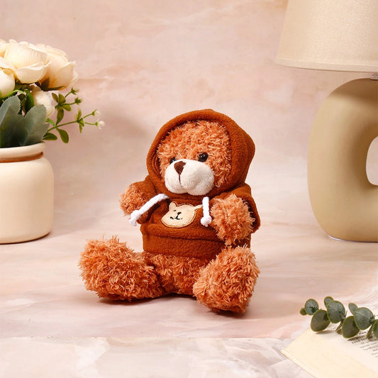 Light Brown Hoodie Teddy Bear Keychain With Perfume