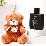 Dark Brown Hoodie Teddy Bear Keychain With Perfume