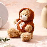 Dark Brown Teddy Bear Keychain With Perfume
