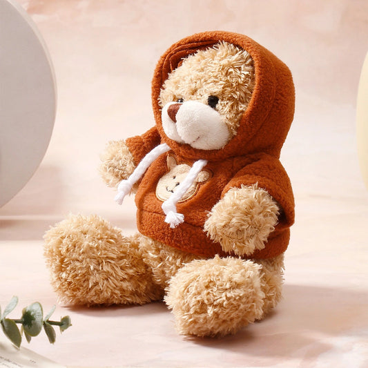 Light Brown Hoodie Teddy Bear Keychain