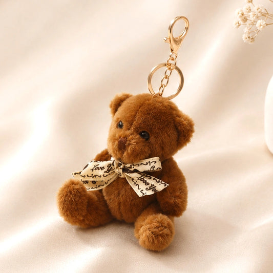 Dark Brown Teddy Bear Keychain