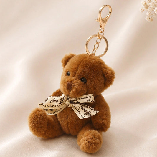 Dark Brown Teddy Bear Keychain With Perfume