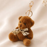 Dark Brown Teddy Bear Keychain With Perfume