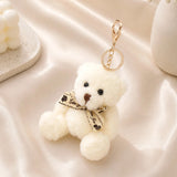 White Teddy Bear Keychain With Perfume