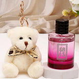 White Teddy Bear Keychain With Perfume
