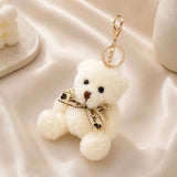 White Teddy Bear Keychain