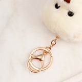 White Teddy Bear Keychain