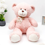 Pink Teddy Bear Soft Toy with Bow - Large
