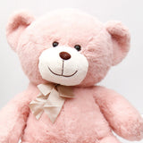 Pink Teddy Bear Soft Toy with Bow - Large